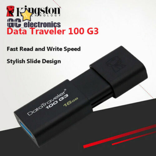 Kingston DT100G3 8GB 16/32/64GB 128GB Data Traveler USB 3.0 Flash Pen Drive A3GE - Afbeelding 1 van 35