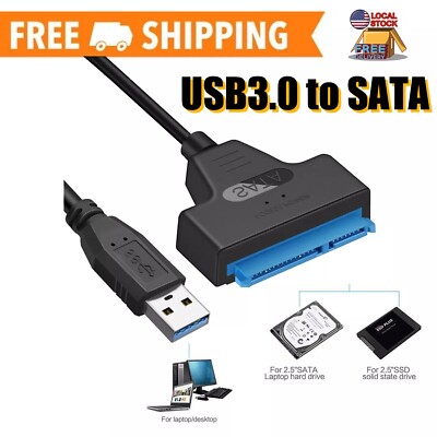 USB3.0 to SATA 2.5'' Hard Drive HDD SSD Adapter Converter USB SATA Cable External