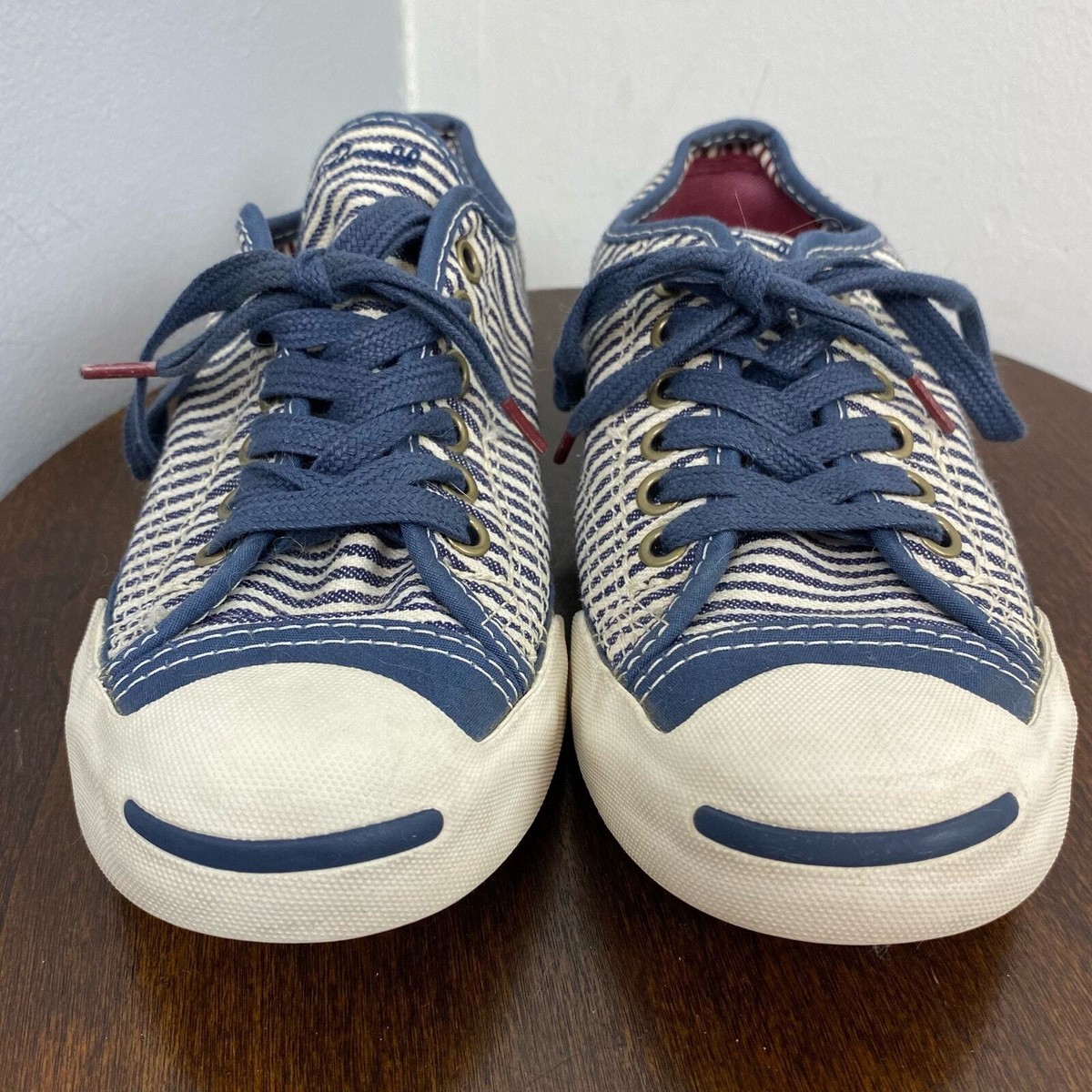 7T品　CONVERSE Jack Purcell Converse X Jack Purcell Blue Stripe Low Top Sneakers Size 6