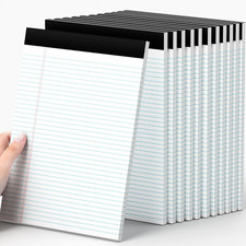 12-Pack Legal Pads 8.5" x 11.75" College Ruled, 30 Perforated Sheets