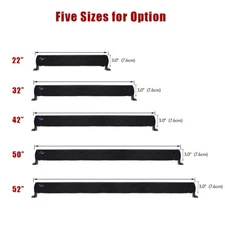 LED Light Bar Cover Straight Curved Protective Sleeve Weatherproof For 22"- 52"