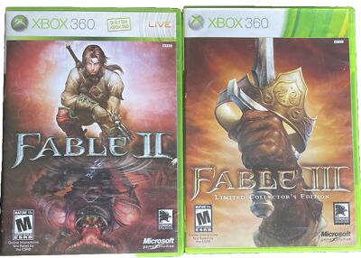 Fable II 2 and Fable III 3 Microsoft Xbox 360 Games Lot - Read Description
