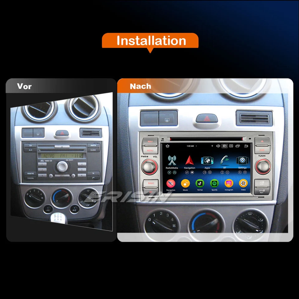 Android 14 DAB+ Autoradio DVD Navi Ford S/C-Max Focus Fiesta Transit Galaxy Kuga - Bild 3 von 4