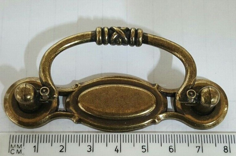 2 PCS VINTAGE BRONZE DRAWER RING PULL HANDLES BRONZE DROP RING PULL