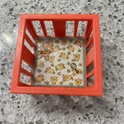 Fisher Price Little People Vintage Orange Nursery Baby Crib Bed Play Pen 1972