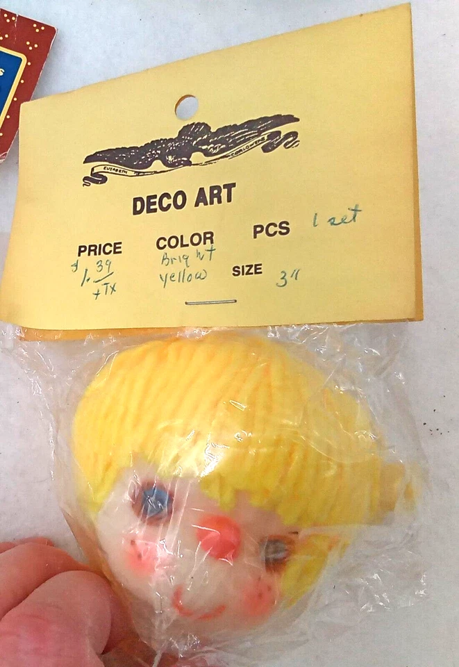 Darice Rubia Muñeca Cabeza Manos Hilo Cabello Cara Nariz 50019-37 Juego de 10 Sin Abrir Foto 2 de 4