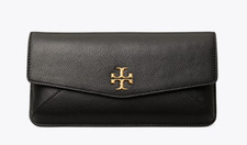 TORY BURCH BLACK KIRA ENVELOPE CLUTCH BAG