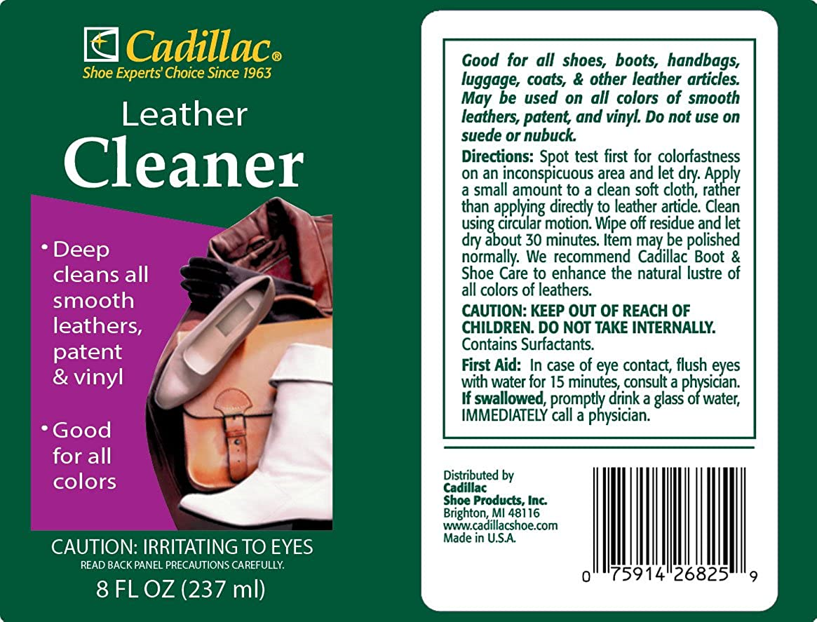 Cadillac Leather Cleaner Great for Shoes Boots Handbags Car