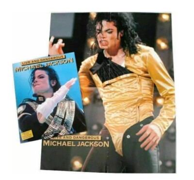 Michael Jackson Live and DANGEROUS Picture Book with Poster Adrian Grant 1992