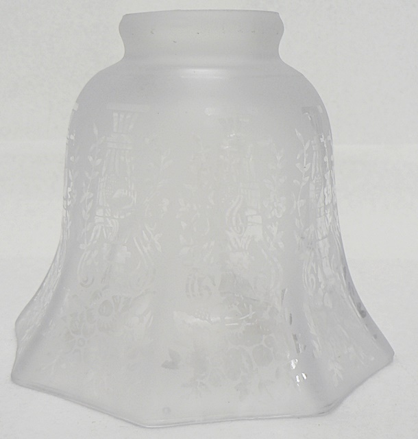 BEAUTIFUL FLUTED FROSTED GLASS LAMP SHADE eBay