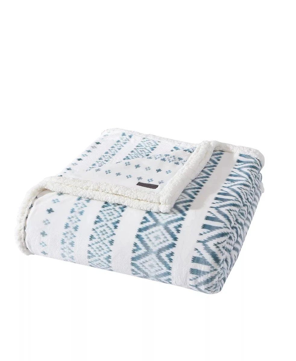 Eddie Bauer Plush Fleece Sherpa Reversible Queen Size Blanket eBay