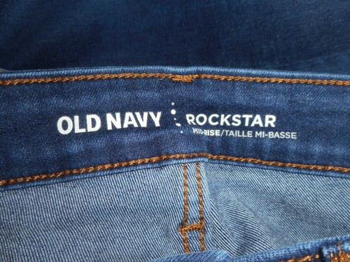Old Navy Jeans Women’s 4 Blue Tall Super Skinny Mid-Rise 27x31 Rockstar - Picture 11 of 12