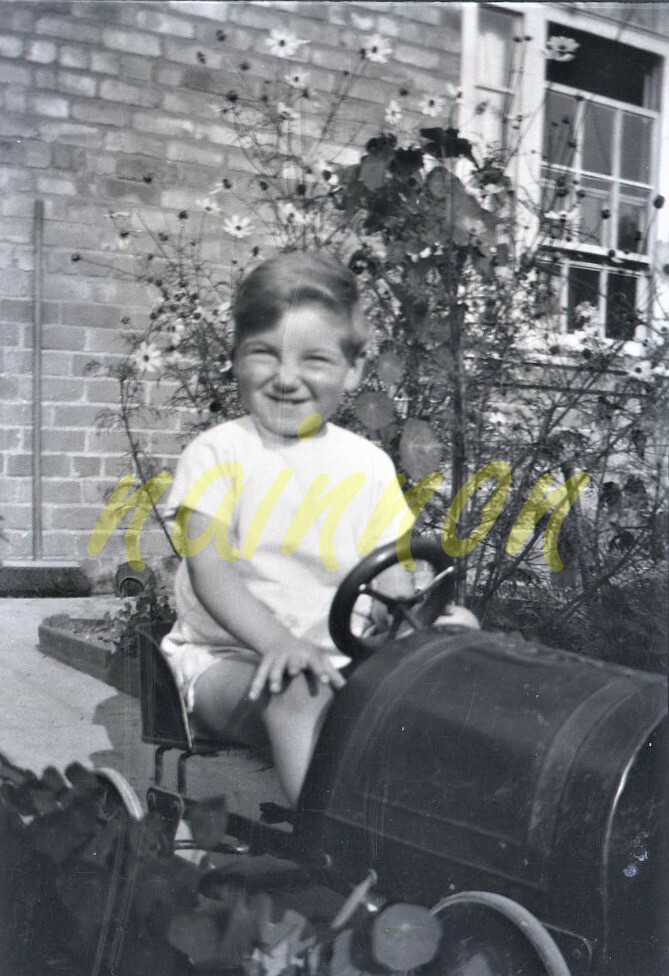 Original photo negative Young boy in his PEDAL CAR c. 1940's. eBay