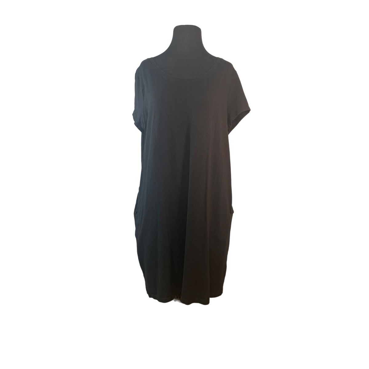 Faded Glory Juniors Size XXL Black Tshirt Dress with Pockets