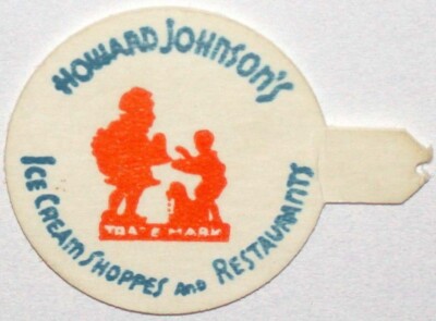 Vintage milk bottle cap HOWARD JOHNSONS creamer size Simple Simon and the Pieman