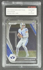 2021 PRIZM DRAFT PICKS ZACH WILSON 1ST GRADED 10 ROOKIE CARD BYU #105 RC 🔥