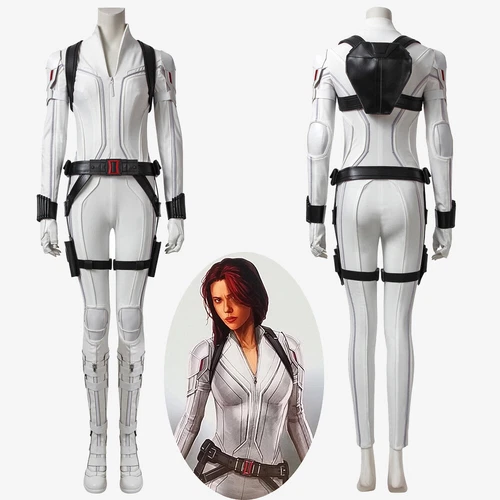 Black Widow Costume Natasha Romanoff Cosplay White Suit