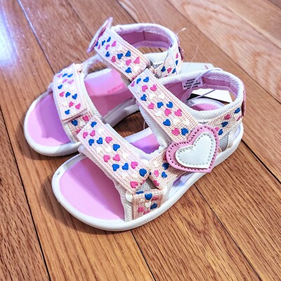 NEW Rugged Bear Toddler Girl Hearts Active Sandal Shoe (8T)