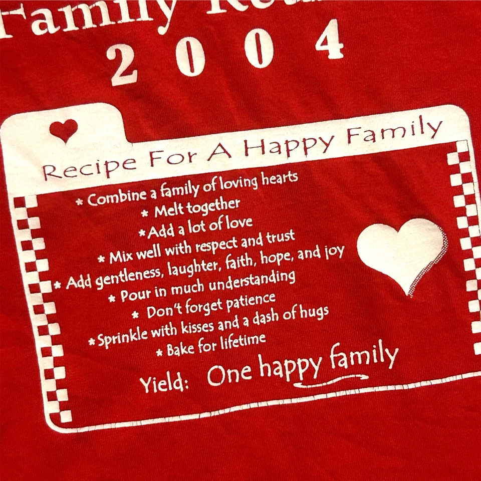 Camiseta De Colección 2004 Family Reunion Roja Gráfica Para Hombre XL Texas Foto 3 de 4