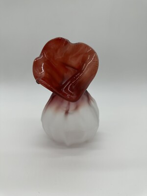 Nikolas Weinstein Dark Red And Frosted Glass Art Vase Artist Signed & Dated