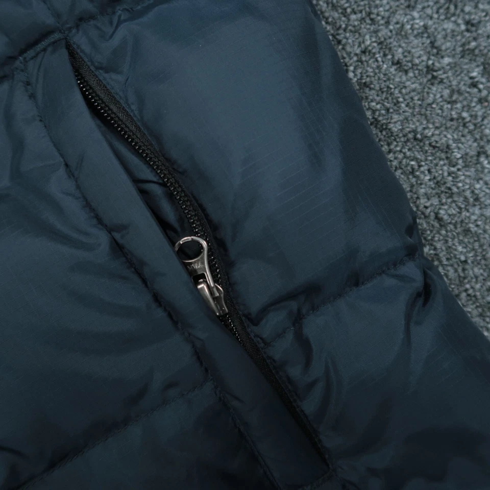 Мужской жилет Eddie Bauer большой синий оранжевый гусиный пух с подкладкой на молнии двусторонний - Изображение 2 из 4