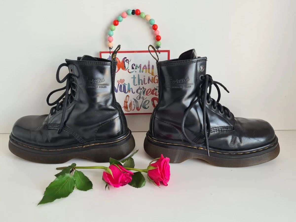 Dr Martens platform quad sole chunky vintage black England boots