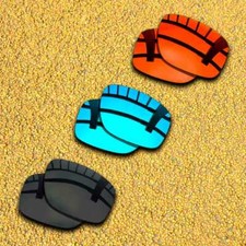 US 3 Sets Replacement Lenses for-Oakley Sliver XL OO9341-Black Blue Orange Red