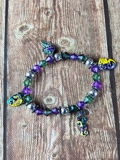 Mardi Gras Charm Bracelet jewelry purple green