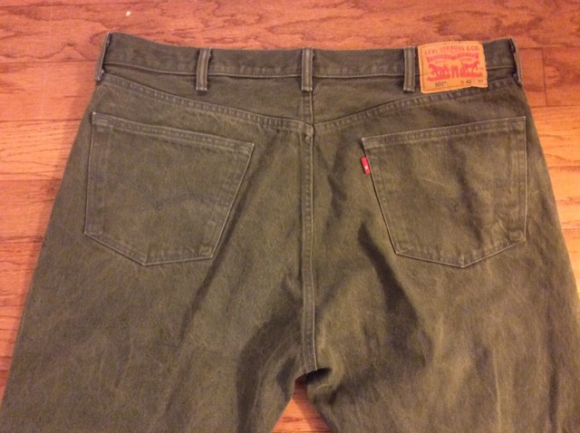 LEVI'S 501 Men's Dark Olive Green Denim Jeans High Waist Size 42 X 30 | eBay