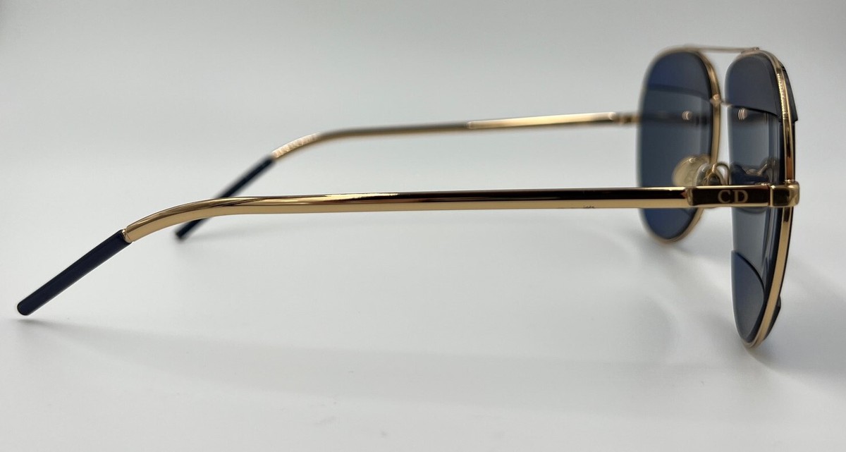 Authentic DIOR Split 2 Rose Gold w/Blue Lens Aviator 