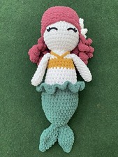 Handmade 2 ft tall Crochet Merbaby Mermaid Cuddle Lovey Doll Baby