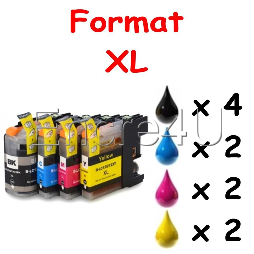 Kit 10 cartouches d'encre compatible pour imprimante Brother DCP J552 J752 J4110 - Photo 1/1