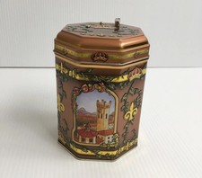 European Cookies 2007 Octagonal Tin Music Box Decorative Storage Germany Empty