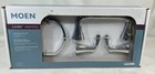 MOEN MY8793CH Lindor 3-Piece Kit Chrome Toilet Paper Holder Towel Bar & Ring NEW