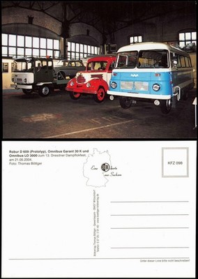 Postcard Dresden Robur D 609 (prototype), bus Garant 30 K Löbtau 2004