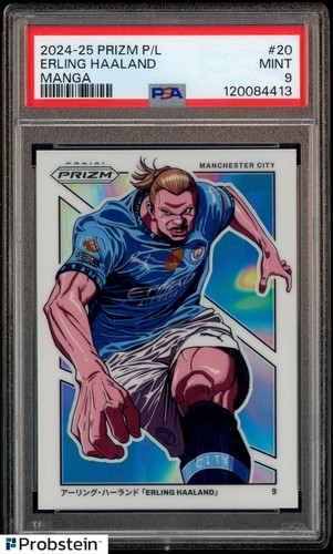2024-25 Panini Prizm PL Soccer Manga #20 Erling Haaland SSP CASE HIT PSA 9 MINT