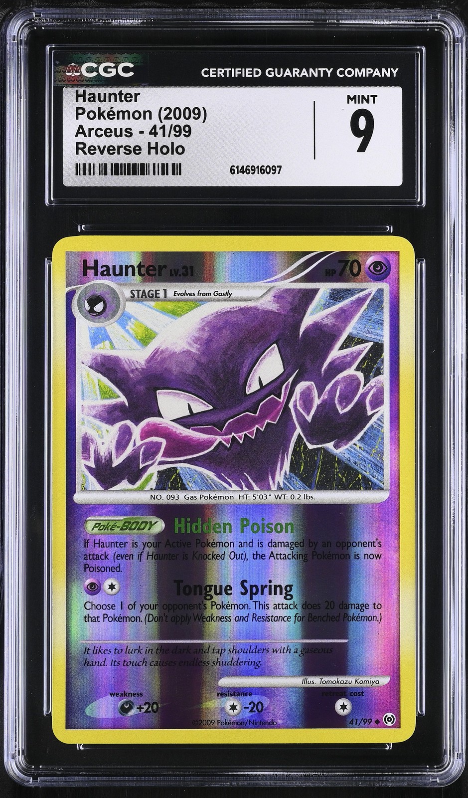 CGC 9 MINT Haunter 41/99 Arceus Reverse Holo Pokemon Card