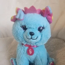 Barbie Pets Princess Puppy Plush 8" 2020 Just Play Dog Blue Shiny Paws Crown