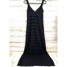 Sophie Max Elena Nora Black Tiered Maxi Dress Womens M Sleeveless NWT Boho