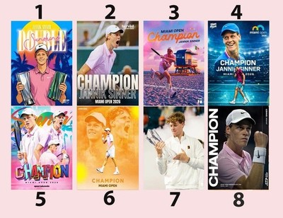 Jannik Sinner Poster Collection   2026 Miami Open Champion