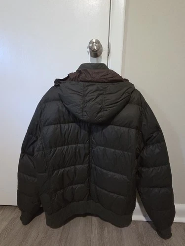 Brunello Cucinelli Men's Olive Green Hooded Quilted Goose Down Puffer Jacket image 3