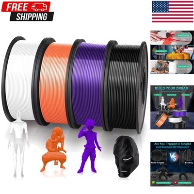 PLA 3D Printer Filament Pack 1.75mm, 250g x4 Spools for FDM Printers