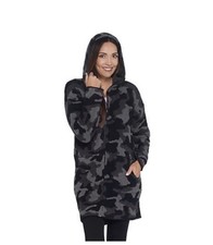 Barefoot Dreams cozy chic Long Navy Blue Camouflage Hoodie Cardigan Size 1X