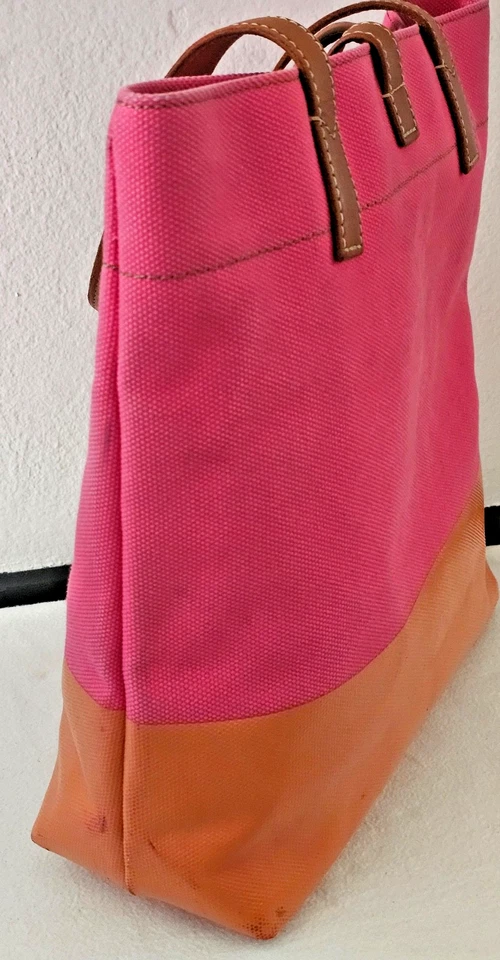 Fossil AUSTIN ~ Bolso de Mano Bolso Shopper Grande de Lona con Bloqueo Giratorio Rosa Naranja Foto 4 de 4