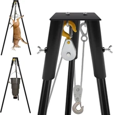 1200lb Capacity Hanging Deer Feeder Parts with Pulley Systerm, Tripod Hunting Ga