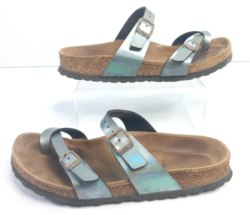 Sandali Birkenstock Mayari UK 5-6 regular fit blu metallizzato vacanza spiaggia boho