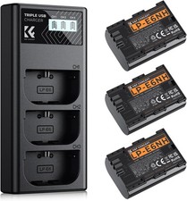 K&F CONCEPT LP-E6NH Battery & Triple Slot Charger for Canon EOS R7 R6 R5 5DS 90D