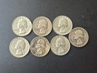 Lot of 7 Washington Quarters 90% Silver