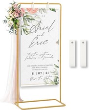 Wedding Sign Holder, Adjustable Welcome to Our Wedding Sign Stand Gold