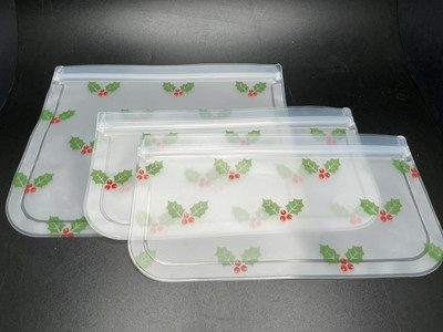 Reusable Silicone Food Storage Bags (3), Holiday Theme, Unbranded